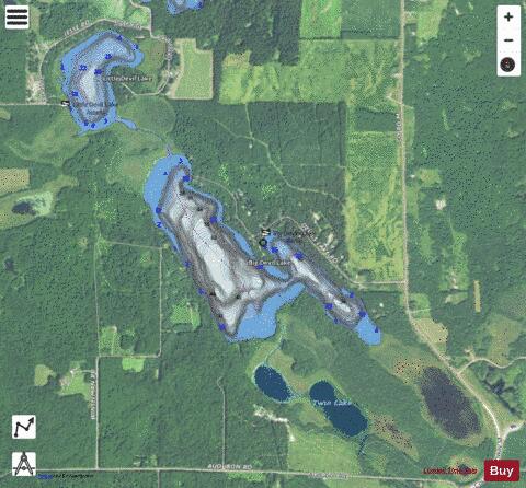 Big Devil Lake depth contour Map - i-Boating App - Satellite