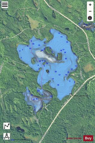 Big Kitten Lake depth contour Map - i-Boating App - Satellite