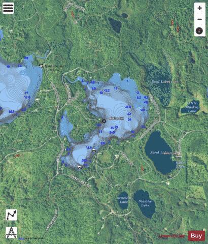 Birch Lake, Harshaw depth contour Map - i-Boating App - Satellite
