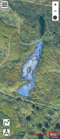 Bladder Lake depth contour Map - i-Boating App - Satellite