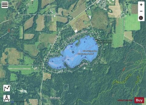 Blue Spring Lake depth contour Map - i-Boating App - Satellite