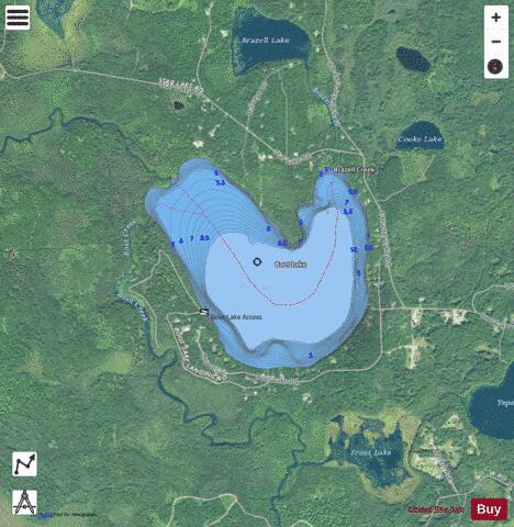 Boot Lake A depth contour Map - i-Boating App - Satellite
