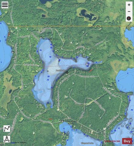 Booth Lake depth contour Map - i-Boating App - Satellite
