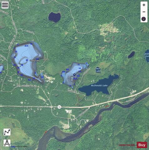 Bragonier Lake depth contour Map - i-Boating App - Satellite
