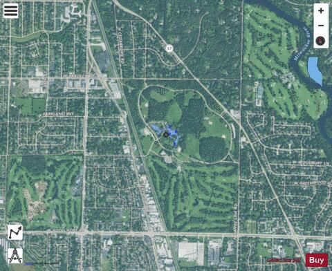 Brown Deer Park Pond depth contour Map - i-Boating App - Satellite