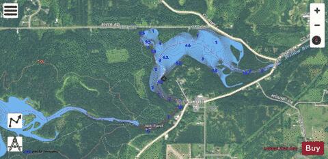 Burkhardt Mill Pond depth contour Map - i-Boating App - Satellite