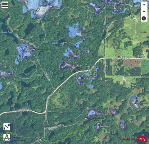 Calkins North Lake depth contour Map - i-Boating App - Satellite