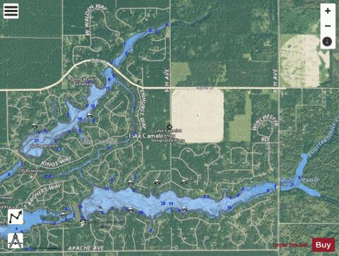 Camelot Lake depth contour Map - i-Boating App - Satellite