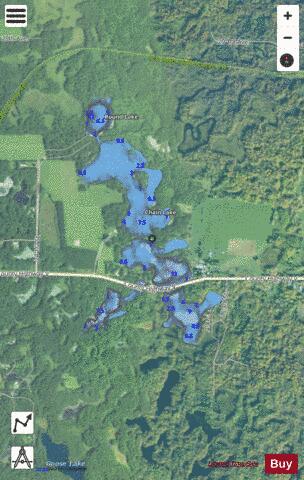 Chain Lake B depth contour Map - i-Boating App - Satellite