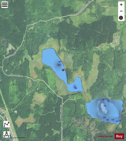 Chain Lakes depth contour Map - i-Boating App - Satellite