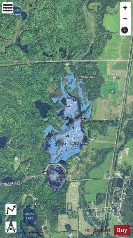 Chelsea Lake depth contour Map - i-Boating App - Satellite