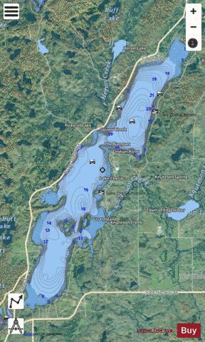 Lake Chetac depth contour Map - i-Boating App - Satellite