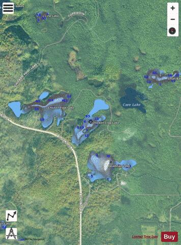 Chicken Crop Lake depth contour Map - i-Boating App - Satellite
