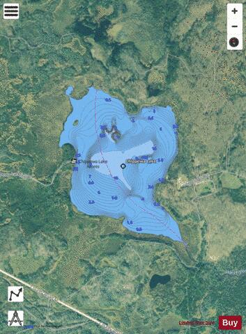 Chippewa Lake A depth contour Map - i-Boating App - Satellite