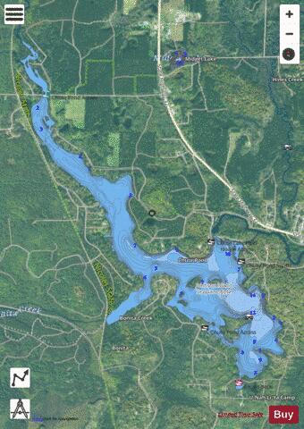 Chute Pond depth contour Map - i-Boating App - Satellite