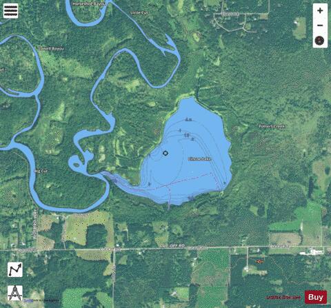 Cincoe Lake depth contour Map - i-Boating App - Satellite