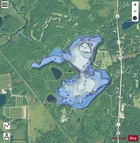 Clearwater Lake depth contour Map - i-Boating App - Satellite