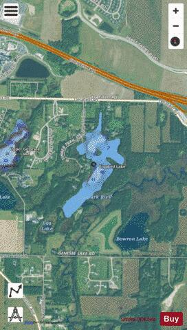 Crooked Lake B depth contour Map - i-Boating App - Satellite