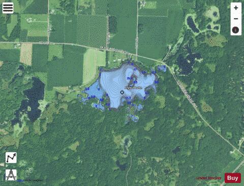 Crystal Lake E depth contour Map - i-Boating App - Satellite