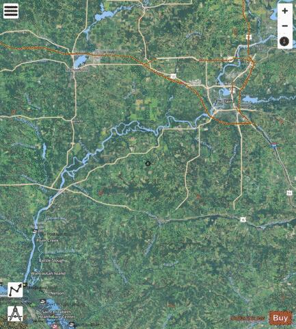 Dells Pond depth contour Map - i-Boating App - Satellite