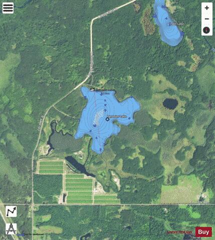 Derosier Lake depth contour Map - i-Boating App - Satellite