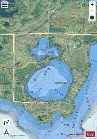 Durphee depth contour Map - i-Boating App - Satellite