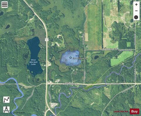 East Mitchell Lake depth contour Map - i-Boating App - Satellite
