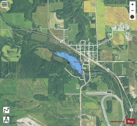 Emerson Lake Humbird Pond depth contour Map - i-Boating App - Satellite