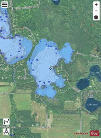 Emma Lake depth contour Map - i-Boating App - Satellite