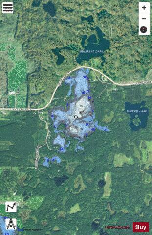 Fish Lake depth contour Map - i-Boating App - Satellite