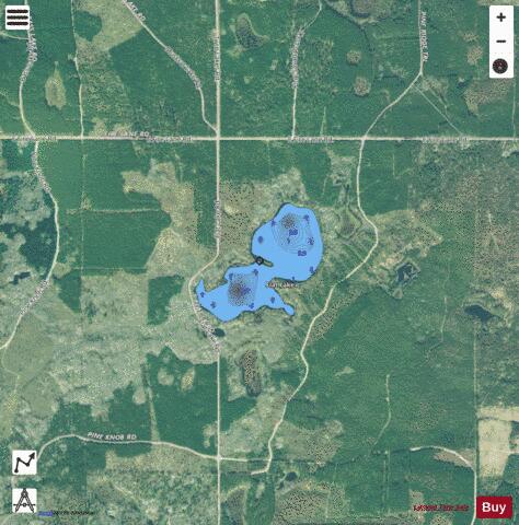 Flat Lake depth contour Map - i-Boating App - Satellite