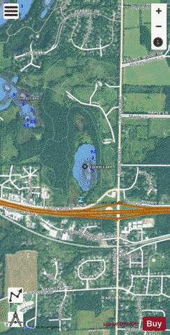 Forest Lake A depth contour Map - i-Boating App - Satellite