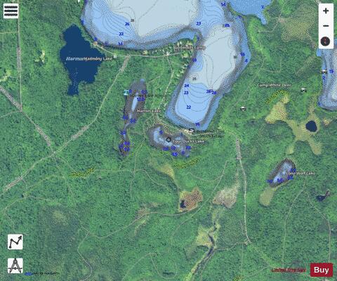 Four Ducks Lake depth contour Map - i-Boating App - Satellite