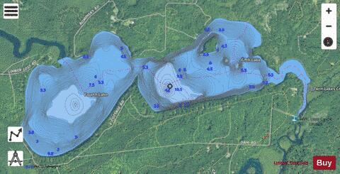 Fourth Lake depth contour Map - i-Boating App - Satellite