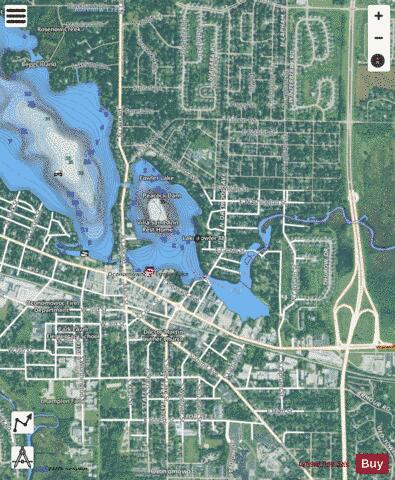 Fowler Lake depth contour Map - i-Boating App - Satellite