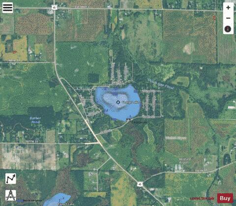 George Lake A depth contour Map - i-Boating App - Satellite