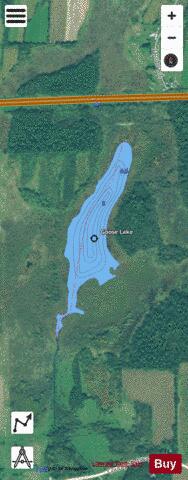 Goose Lake A depth contour Map - i-Boating App - Satellite