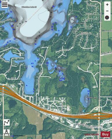Mud Lake, Cornell depth contour Map - i-Boating App - Satellite