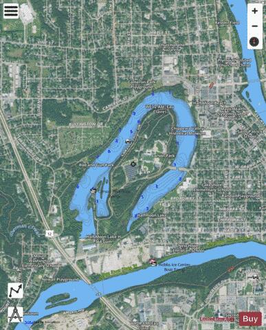 Halfmoon Lake B depth contour Map - i-Boating App - Satellite