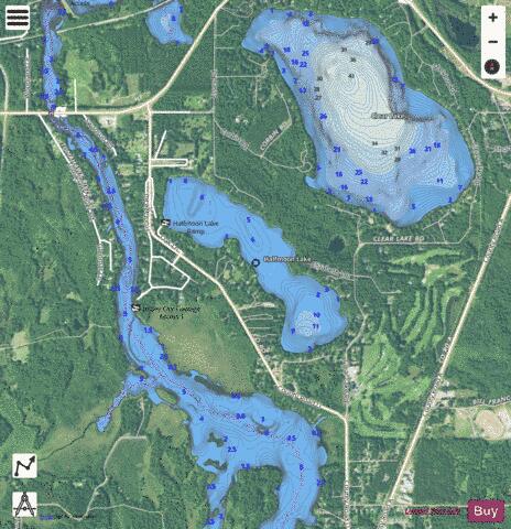 Halfmoon Lake depth contour Map - i-Boating App - Satellite
