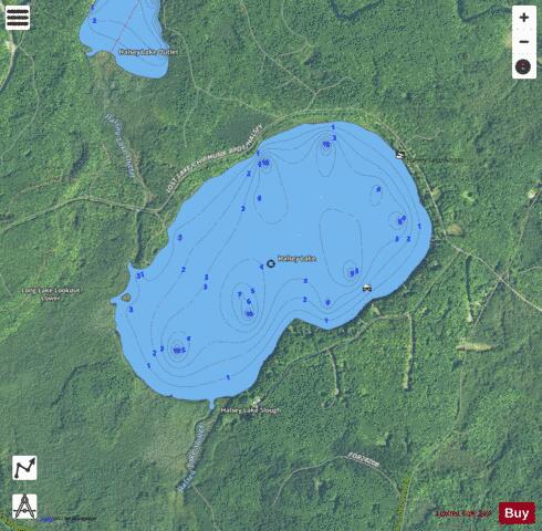 Halsey Lake depth contour Map - i-Boating App - Satellite