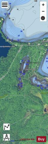 Harriet Lake depth contour Map - i-Boating App - Satellite