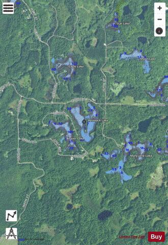 Hemlock Lake A depth contour Map - i-Boating App - Satellite