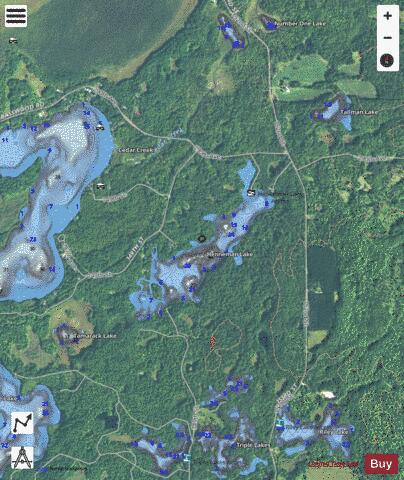 Henneman Lake depth contour Map - i-Boating App - Satellite