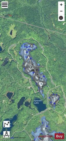 Hewitt Lake depth contour Map - i-Boating App - Satellite