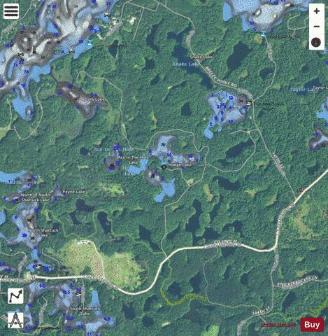 Hodge Lake depth contour Map - i-Boating App - Satellite