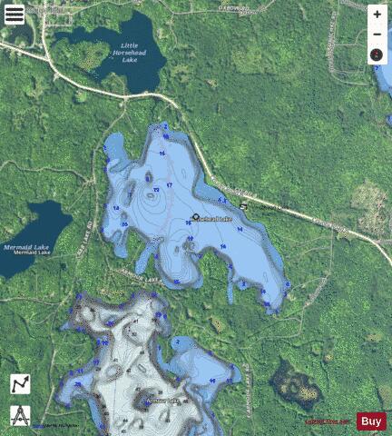 Horsehead Lake B depth contour Map - i-Boating App - Satellite