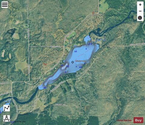 Hunter Lake depth contour Map - i-Boating App - Satellite