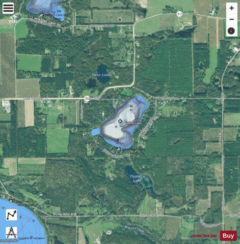 Johns Lake depth contour Map - i-Boating App - Satellite