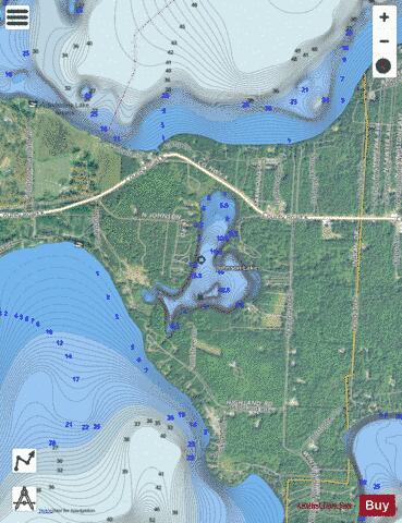 Johnson Lake depth contour Map - i-Boating App - Satellite